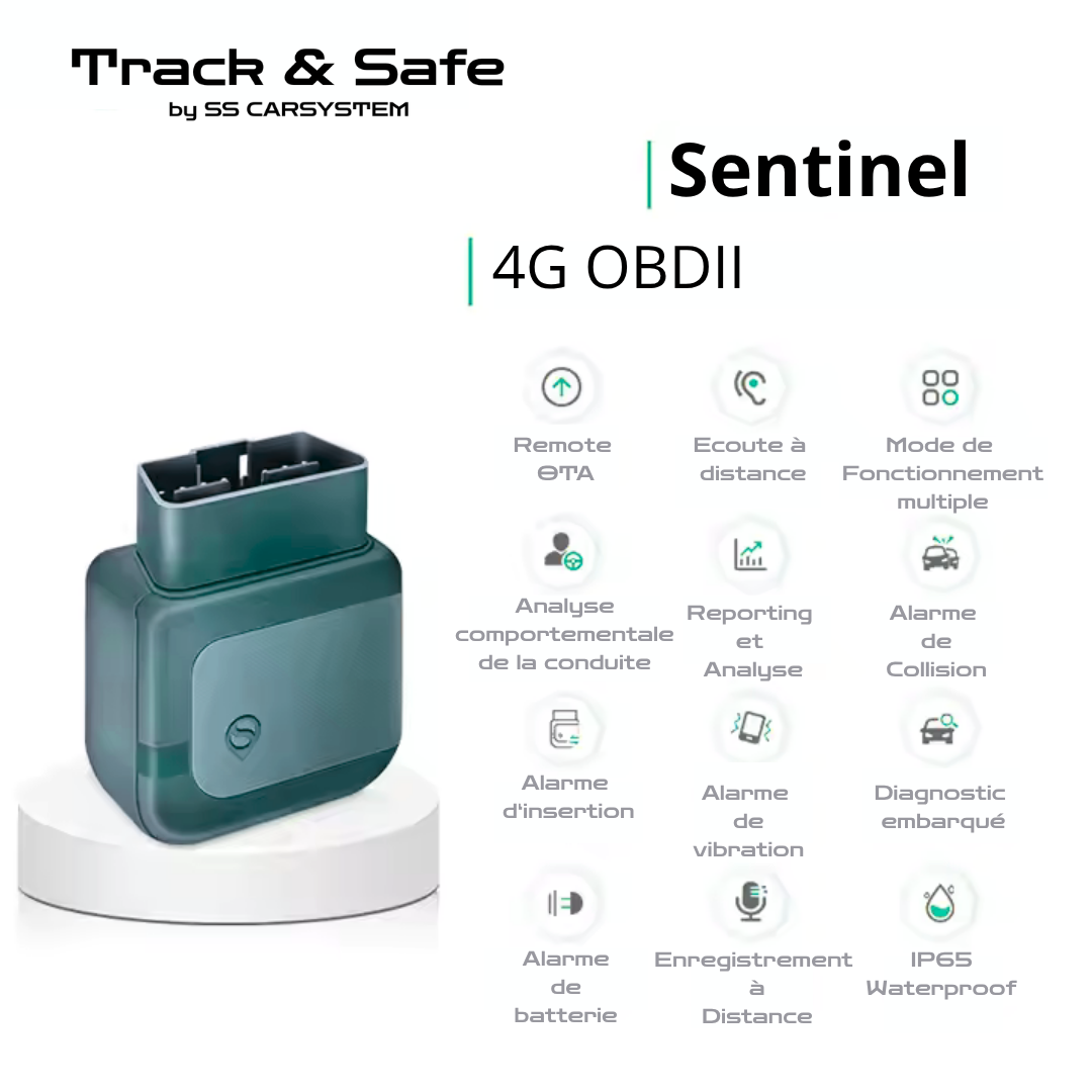 Track&Safe Sentinel – Traceur GPS OBD2 4G pour véhicules